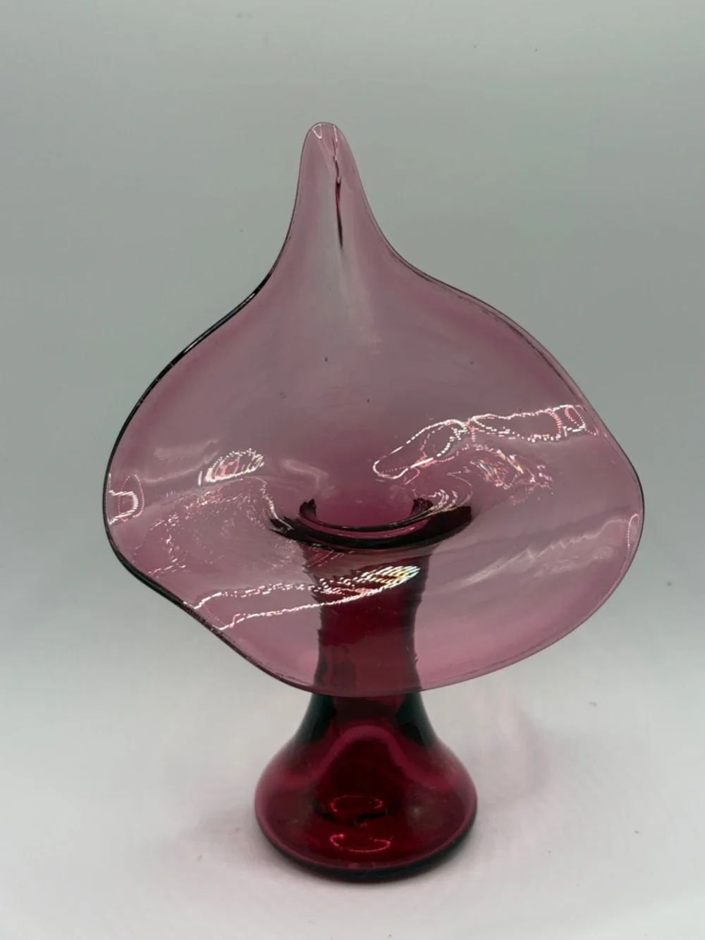 Vintage Jack in the Pulpit Hand Blown Art Glass Vase Vessel Tableware Decor